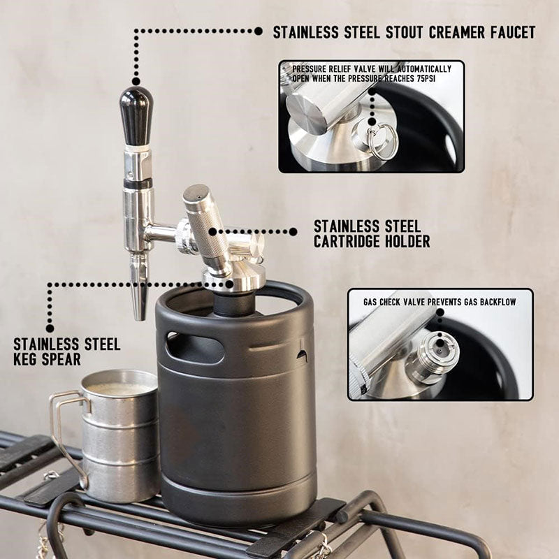 Village Brew Nitro Coffee 2L dimple black mini keg