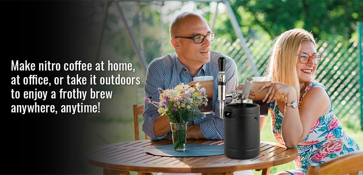 Village Brew Nitro Coffee 2L dimple black mini keg