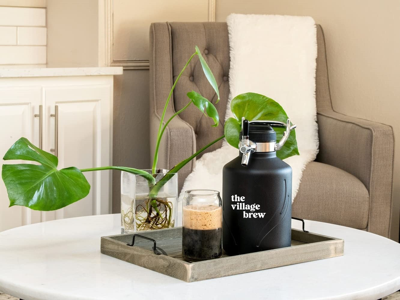 The Village Brew Nitro 64oz Vacuum Growler Coffee Maker