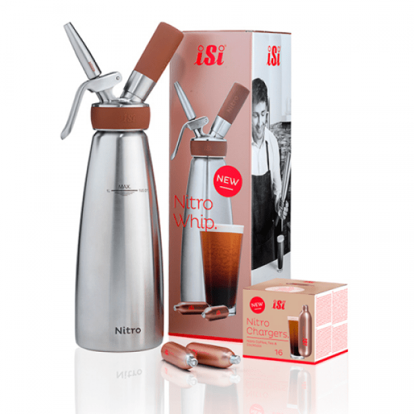 Combo deal 1L iSi Nitro Silver Stainless Steel Cream Whipper & 48 iSi Nirto Cream Chargers