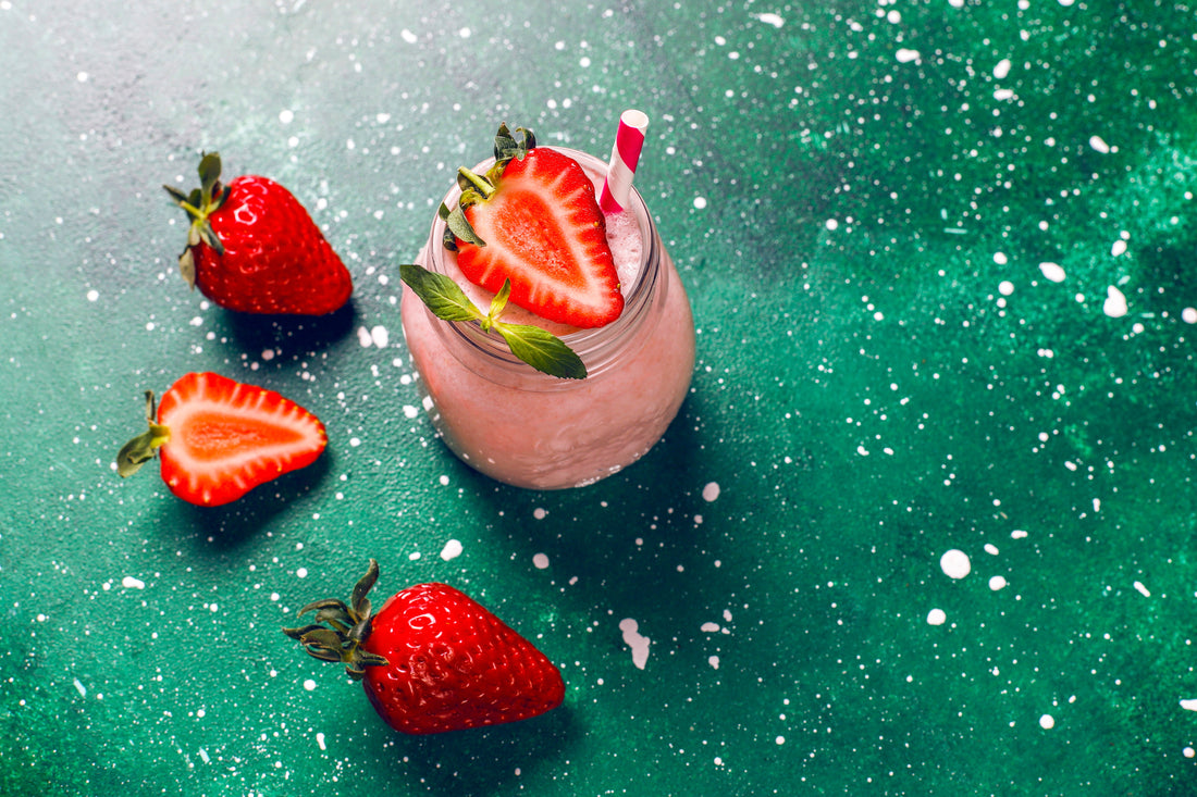 Strawberry Drink with Sparkles and Cream