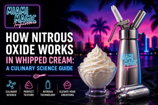 How nitrous oxide works in whipped cream with Miami Magic cream whipper and whipped cream